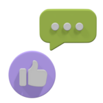 Ein Icon, dass einen lila Button mit